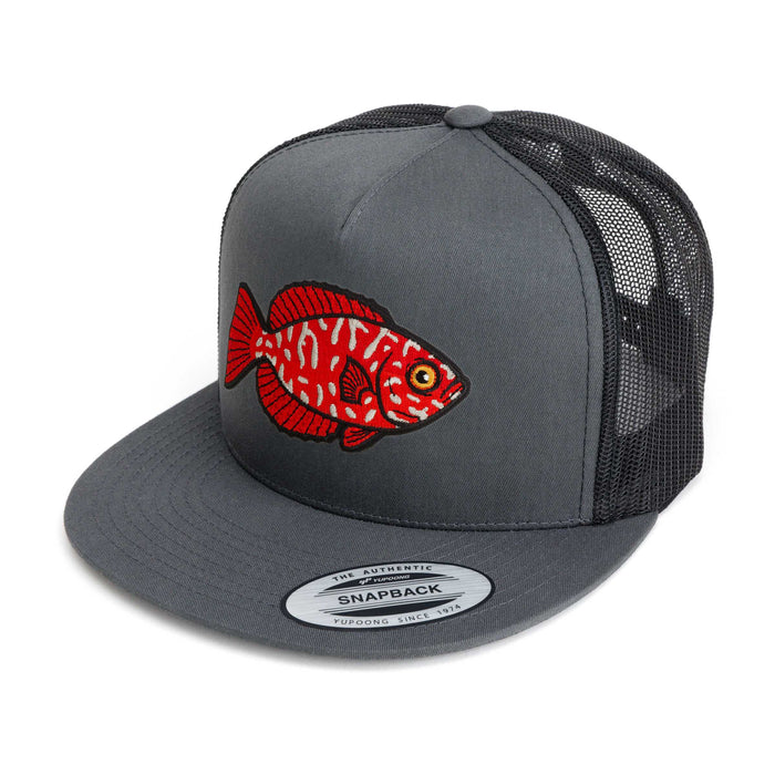 HFG - ‘Āweoweo (Hawaiian Bigeye) Charcoal / Black Snapback Flatbill Trucker Hat