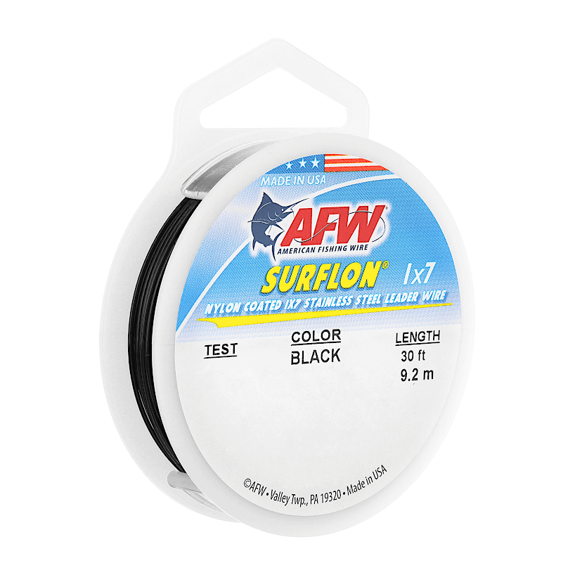 AFW - Surflon Nylon Coated 1x7 Stainless Steel Leader Wire - Black