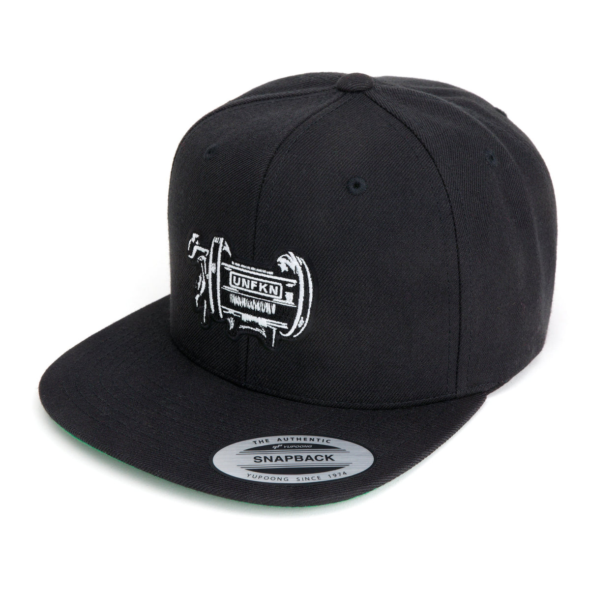 HFG - Green Fish Black Snapback Flatbill Hat