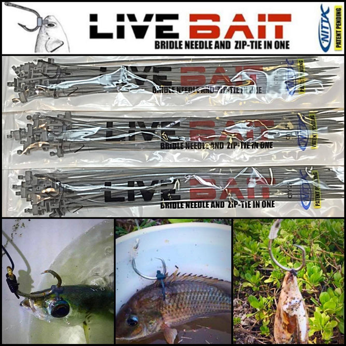 3 Pack - Nitta Live Bait Bridle Needle And Zip-Tie In One Gen 2 (60 Pi —  HiFishGear