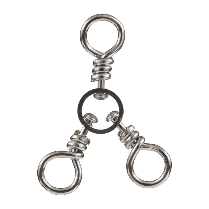 HFG Brass Three Way Swivel with Stainless Steel Ring — HiFishGear
