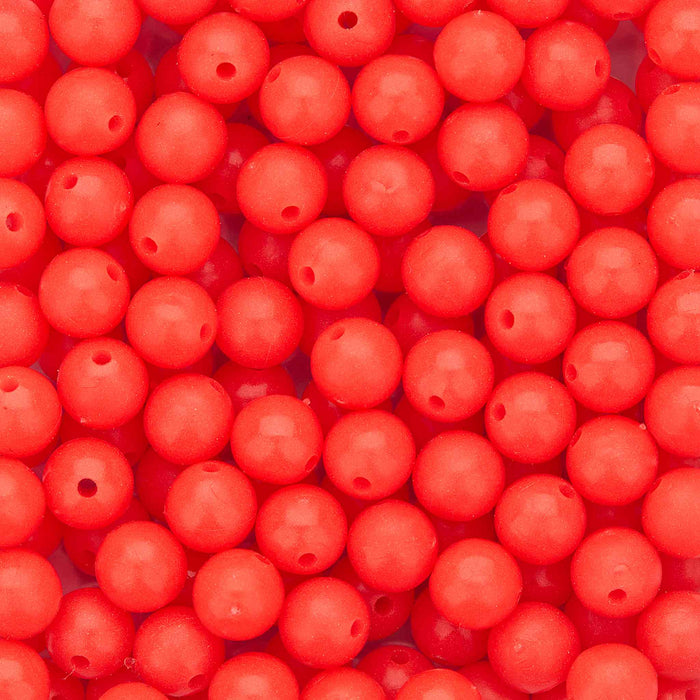 Uxcell 10mm Round Plastic Luminous Glow Fishing Beads Tackle Tool Red 200 Pieces, Size: 10 mm