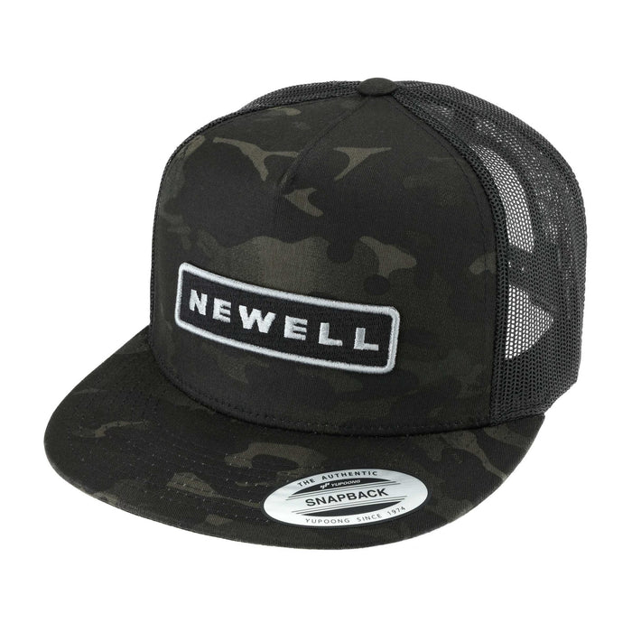 Newell® Badge - MultiCam® Black Flat Bill Snapback Trucker Hat